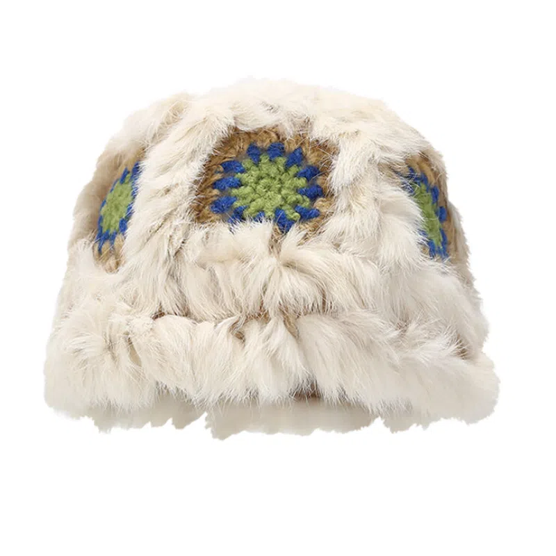 YALMY Lucky Rabbit Fur Bucket Hat