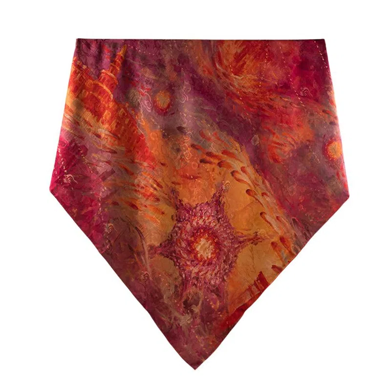 上海故事 香云纱桑时尚优雅独特艺术印花 桑蚕丝 丝巾 女款