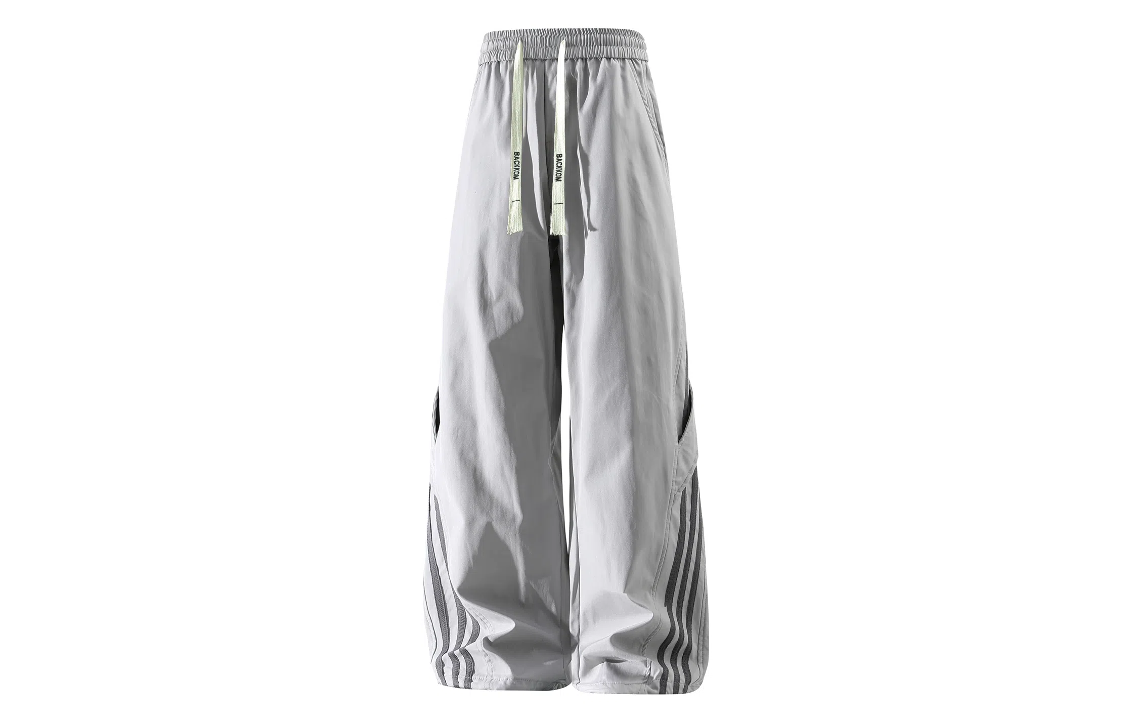 大卫贝肯 美式潮牌侧边三条杠网眼薄款打孔透气速干宽松时尚舒适百搭直筒运动休闲裤 男女同款