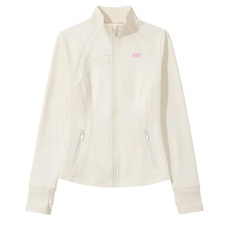 欧迪芬 立领纯色外套塑形户外运动显瘦高弹瑜伽健身拉链训练速干骑行上衣塑身衣 女款