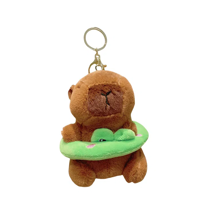 心水好物 卡皮巴拉游泳圈系列玩偶儿童玩具毛绒书包背包挂饰 聚酯纤维 挂件 男女同款情侣款