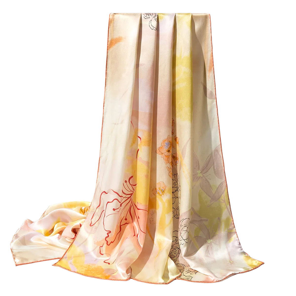 一米画纱 轻奢古典清新国风优雅印花奢靡系列气质旗袍 桑蚕丝 丝巾 女款