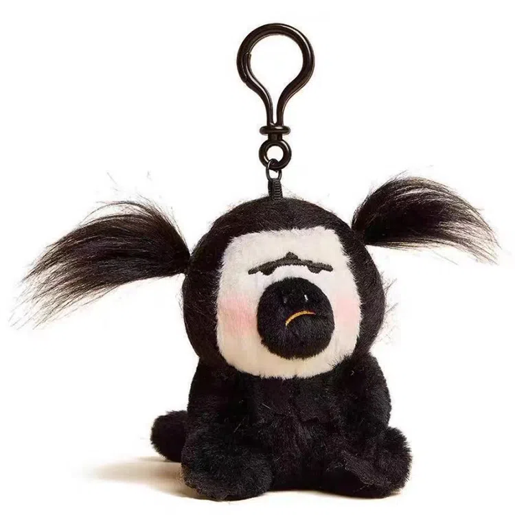 心水好物 潦草炸毛白面僧面猴杜杜毛绒丑萌公仔包包 聚酯纤维 挂件 男女同款情侣款