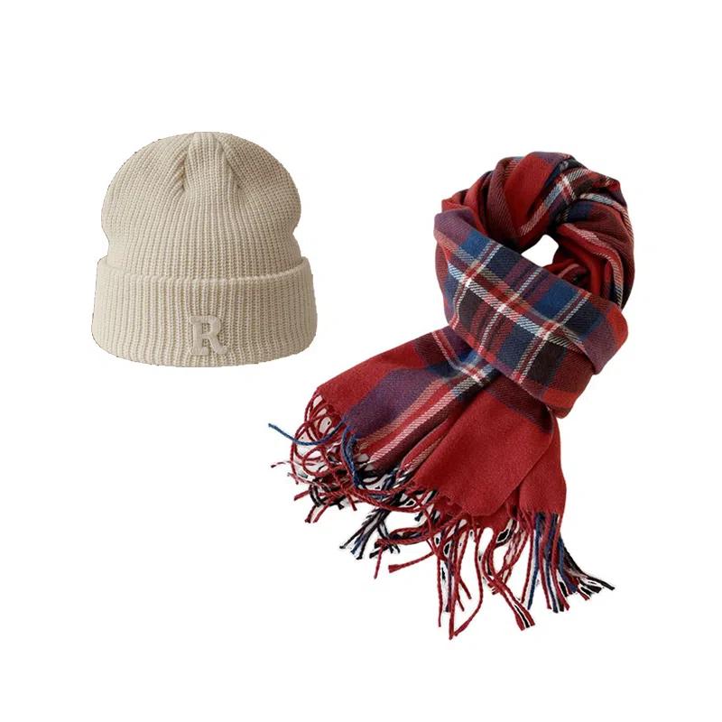 Cgediao Plaid Scarf Set
