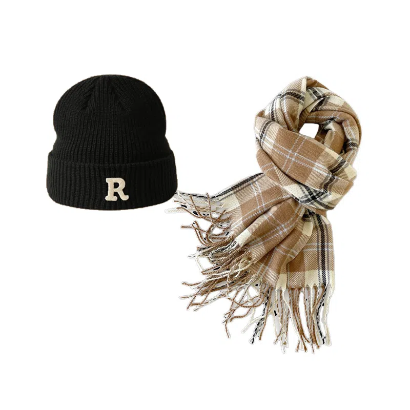 Cgediao Plaid Scarf Set