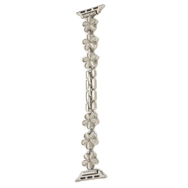 亿祈发 表带 苹果适用 金属材质 五叶草花朵表带男女通用