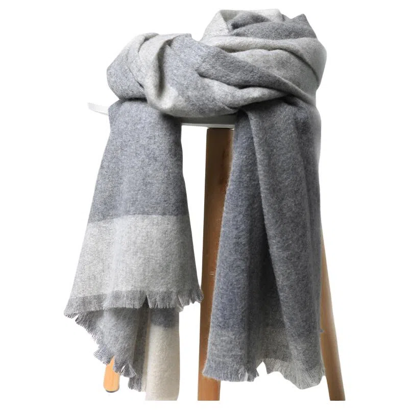 恒源祥 秋冬季保暖 经典格子大尺寸披肩 山羊绒 围巾 女款