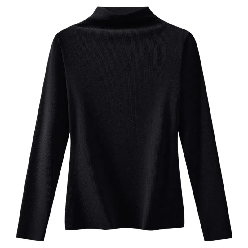 二三二三  高领磨毛堆堆领打底衫柔软亲肤修身保温内衣隐形无痕加绒加厚内搭上衣日常舒适简约百搭保暖上装 女款