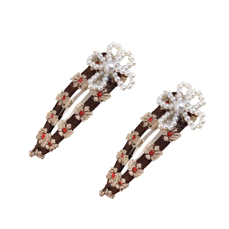 蒙妮 春日繁华珍珠头饰 合金 布艺 发夹 男女同款情侣款