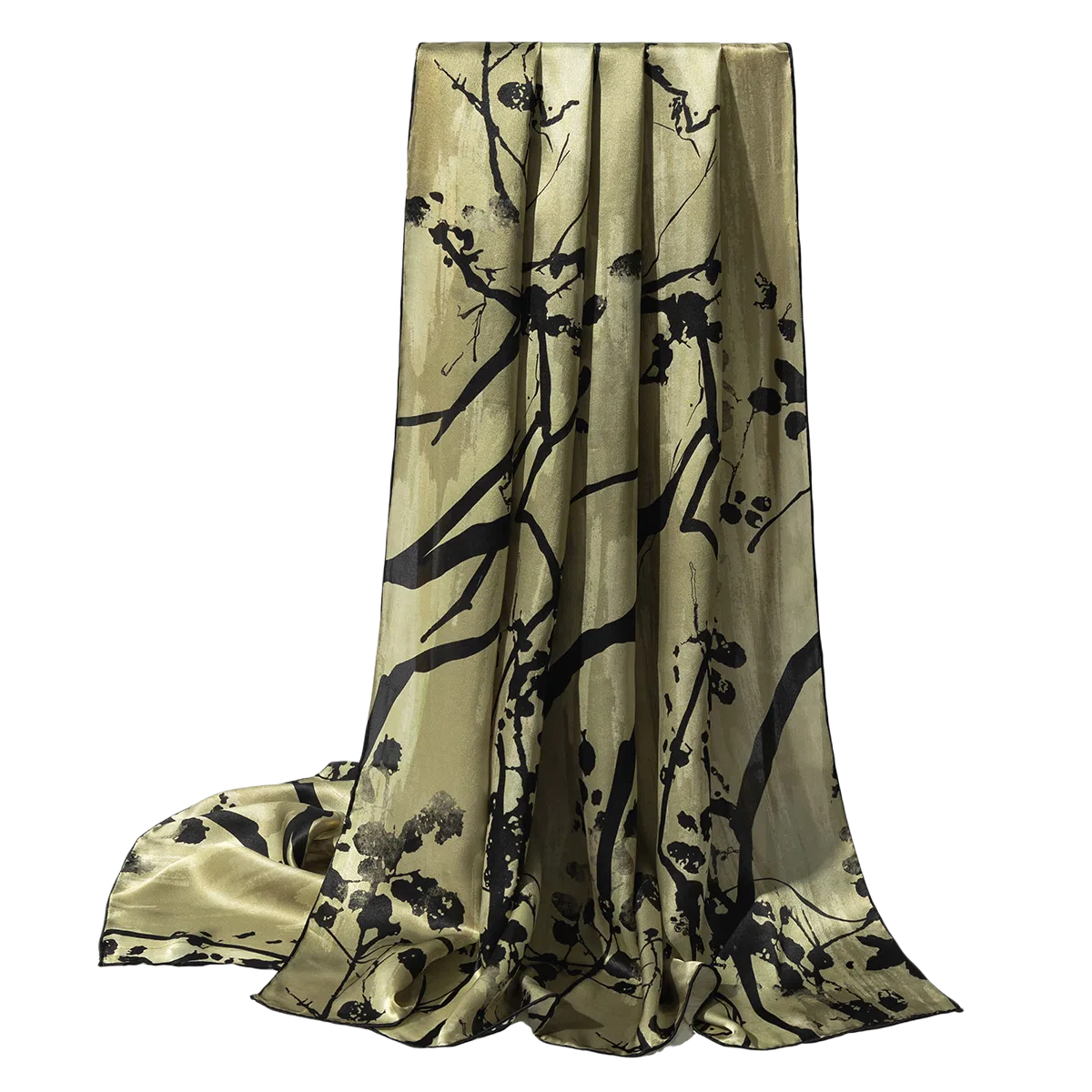 一米画纱 轻奢古典清新国风优雅印花奢靡系列气质旗袍 桑蚕丝 丝巾 女款