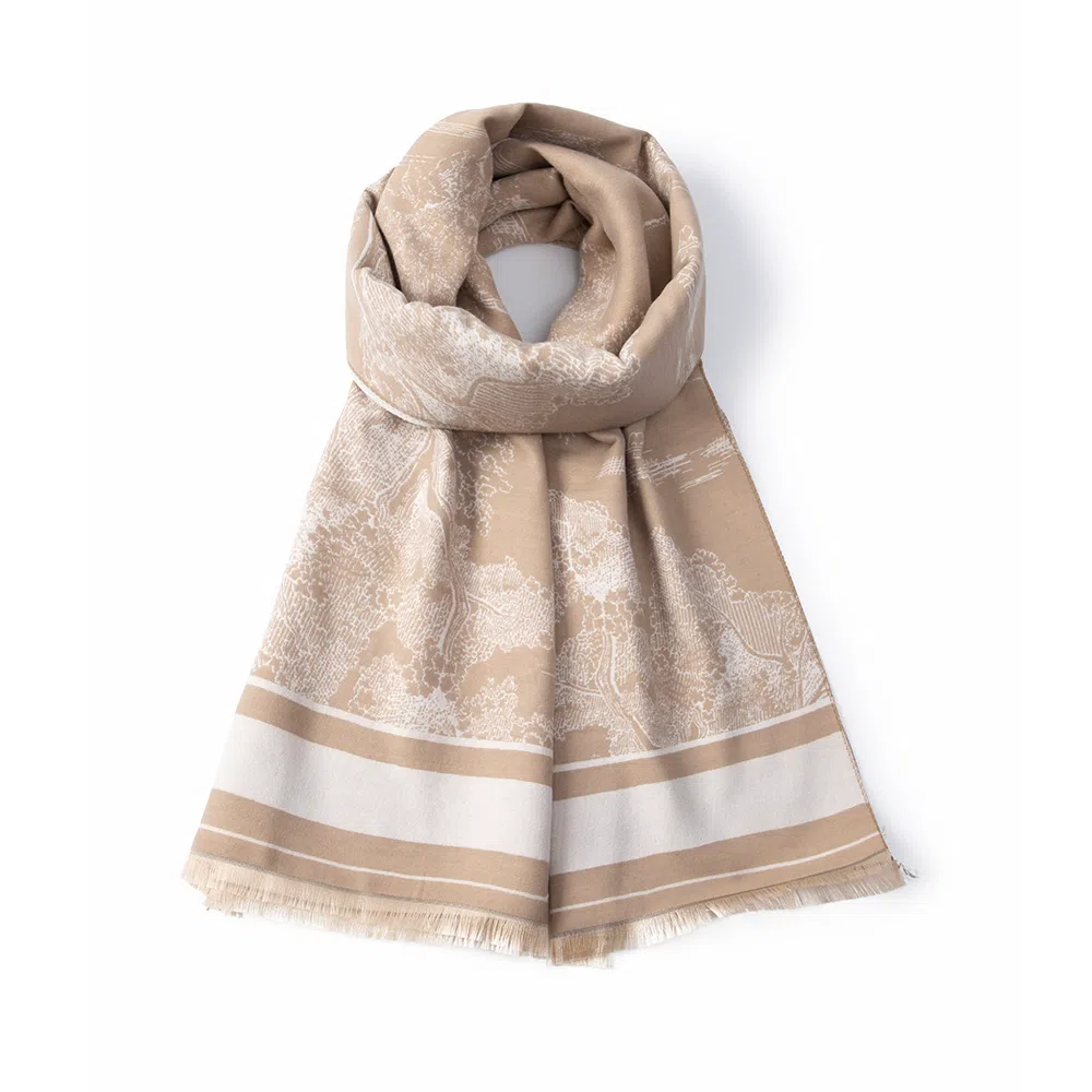 红豆 保暖小众时尚百搭设计高级感柔软 聚酯纤维 绒线围巾 男女同款情侣款