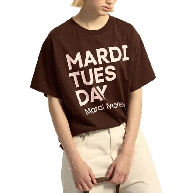 MARDI MERCREDI TSHIRT DU MARDI_BROWN PALEPINK FW25T