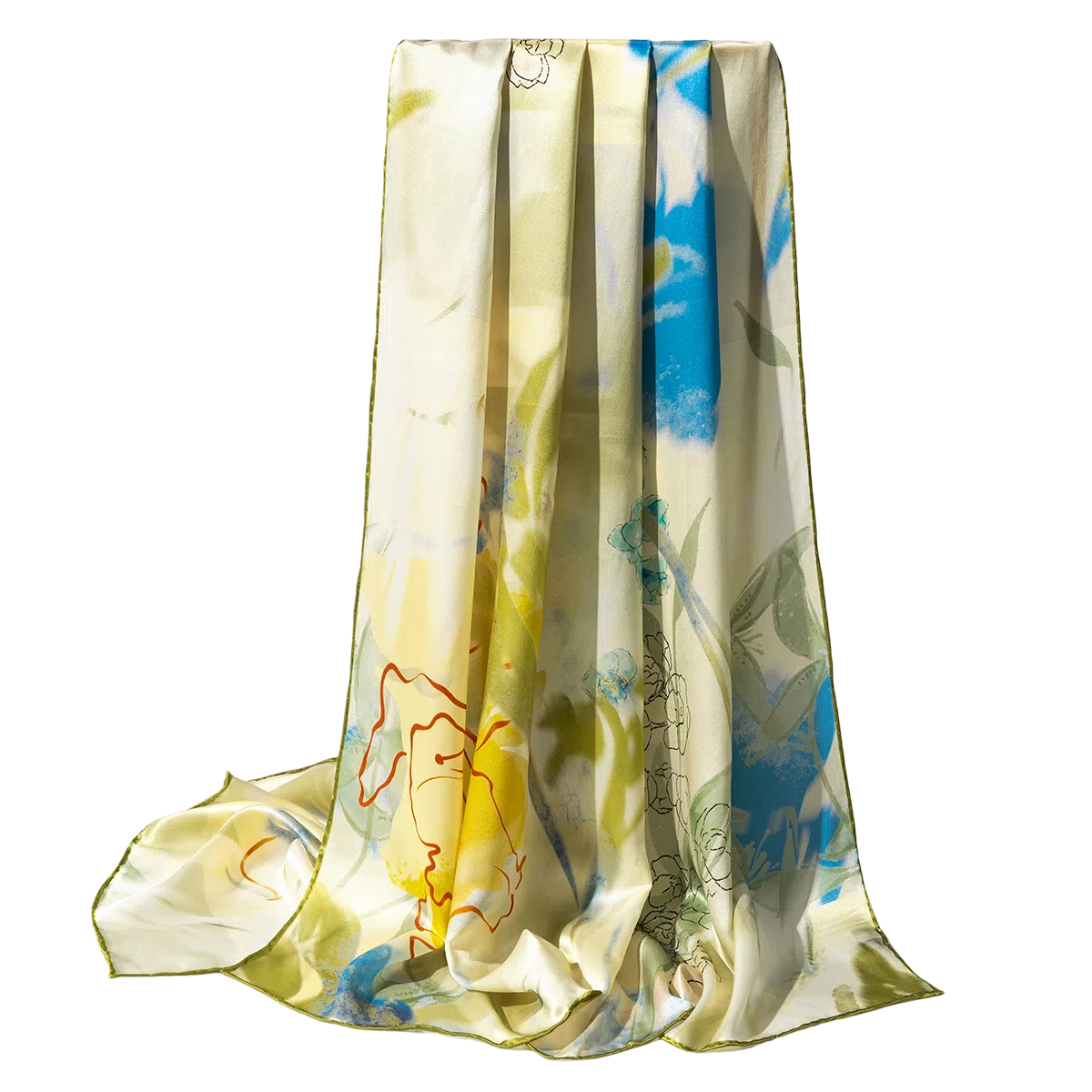 一米画纱 轻奢古典清新国风优雅印花奢靡系列气质旗袍 桑蚕丝 丝巾 女款