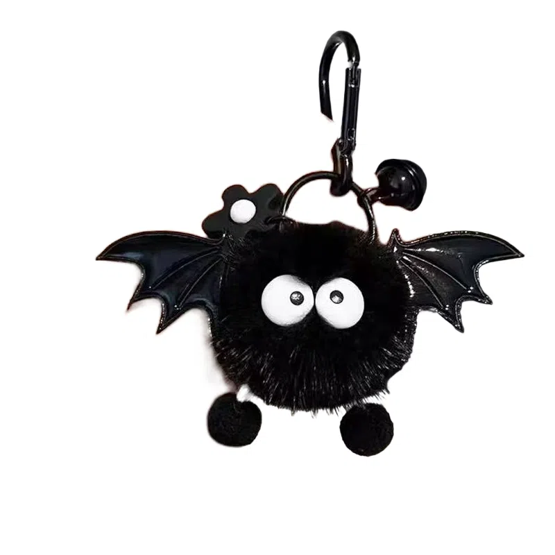 尚先生 可爱水貂毛小蝙蝠小煤球书包背包公仔汽车 毛绒 挂件 女款