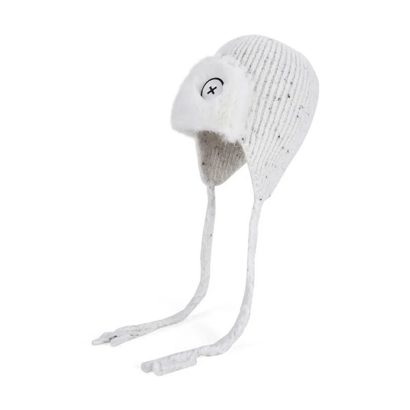 山一丸 秋冬季防寒保暖针织毛线帽萌趣可爱套头毛绒护耳包头帽子 腈纶 雷锋帽 男女同款情侣款