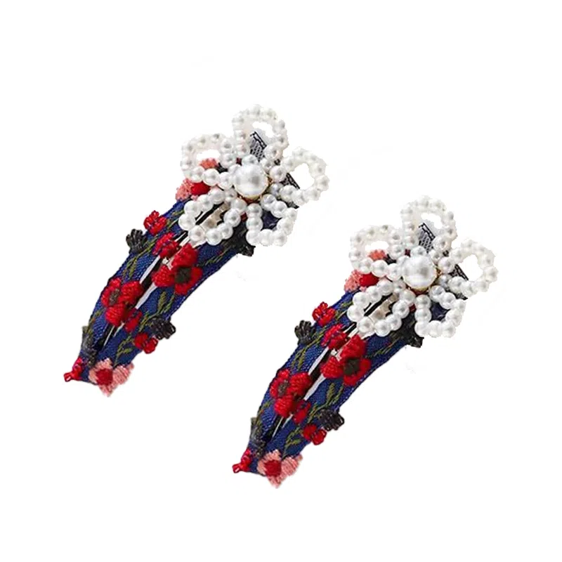 蒙妮 春日繁华珍珠头饰 合金 布艺 发夹 男女同款情侣款