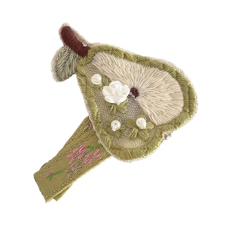 蒙妮 卡通国风刺绣水果发饰 布艺 发夹 男女同款情侣款