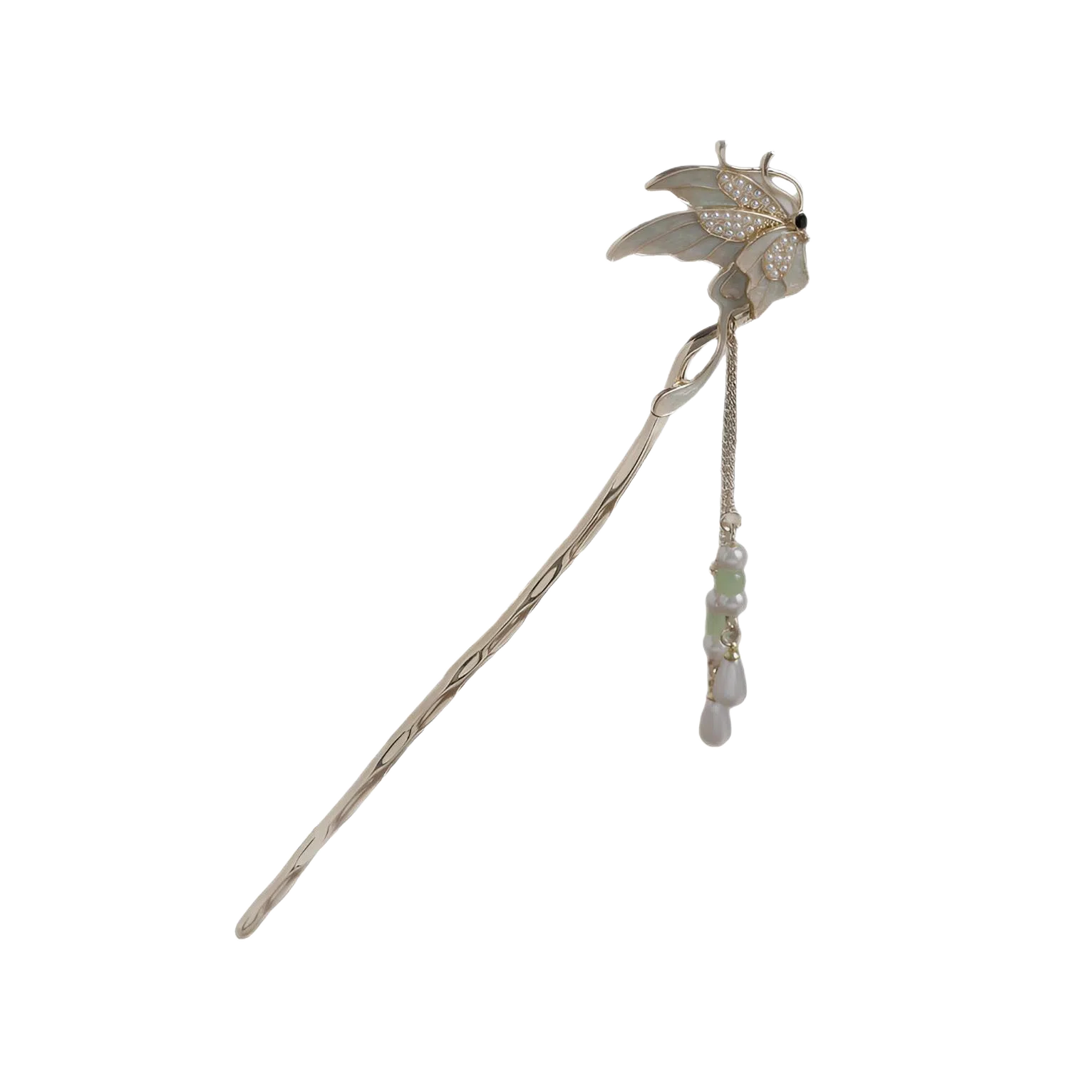 聆听花开 新中式蝴蝶 步摇简约流苏高级感轻奢复古旗袍国风#好运 合金 发簪 男女同款情侣款