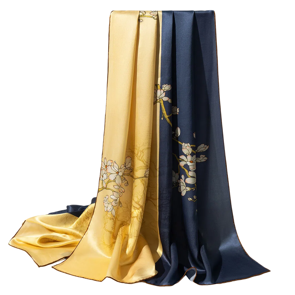 一米画纱 轻奢古典清新国风优雅印花奢靡系列气质旗袍 桑蚕丝 丝巾 女款