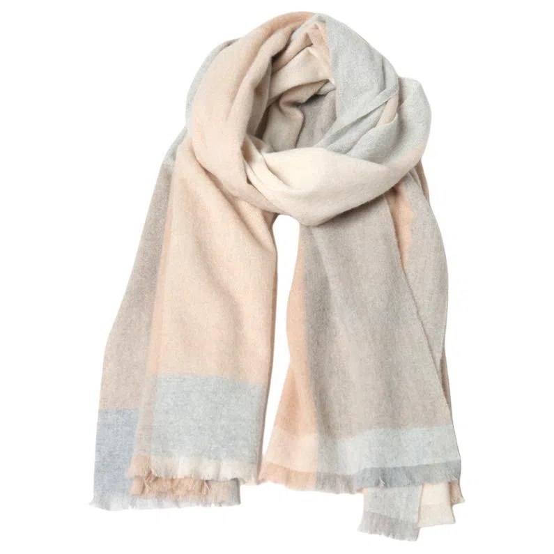 恒源祥 秋冬季保暖 经典格子大尺寸披肩 山羊绒 围巾 女款