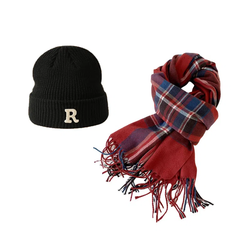 Cgediao Plaid Scarf Set