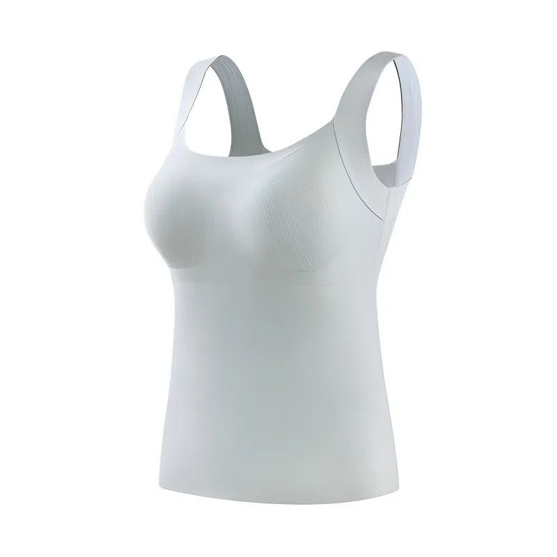 莫代尔 羊绒蚕丝带胸垫柔软亲肤舒适内衣抑菌除螨无痕修身打底衫日常通勤百搭保暖背心 女款