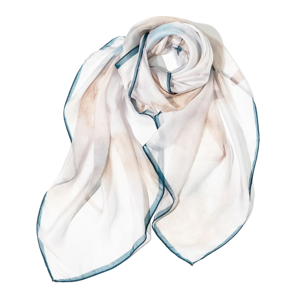 一米画纱 清新飘逸气质外搭披肩大方巾优雅亲肤外出真丝雪纺喷绘防晒 桑蚕丝 丝巾 女款