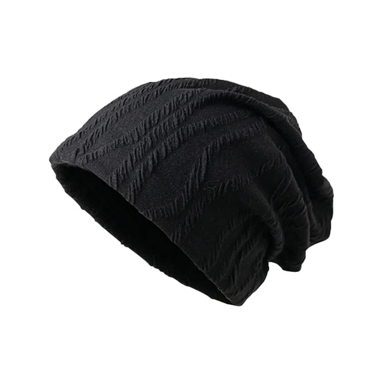 浪莎 韩式小清新简约纯色格纹堆堆休闲百搭防风包头大头围显脸小潮流 棉 绒线帽 男女同款情侣款