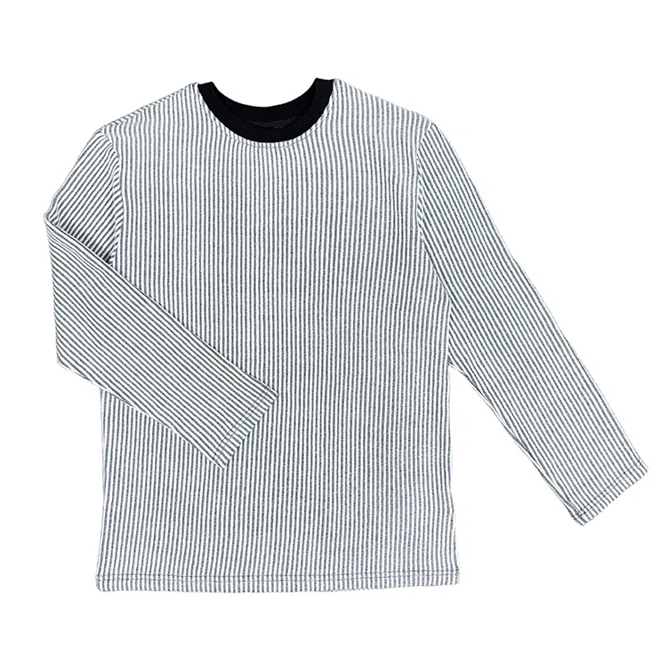 【dme】 美式复古慵懒设计感条纹撞色拼接圆领通勤百搭宽松休闲长袖上衣卫衣 男女同款