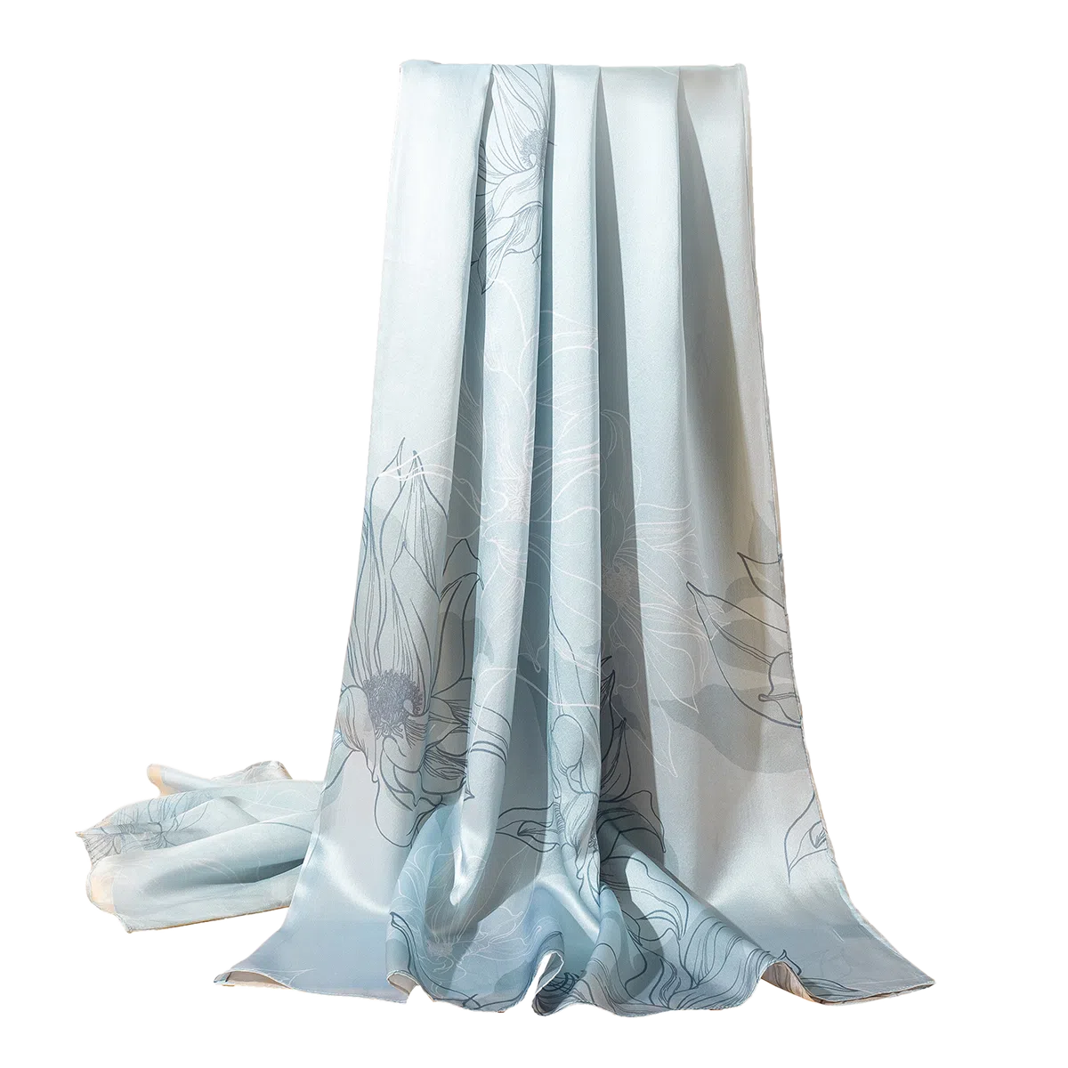 一米画纱 古典国风精致优雅迷梦迷情双层真丝高档气质长款披肩 桑蚕丝 丝巾 女款