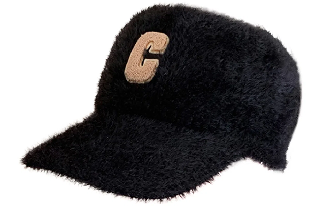 优幽兰 时尚百搭大头围显脸小学生韩版潮流高级感纯色小众设计感字母休闲简约遮脸素颜 聚酯纤维 帽子 女款