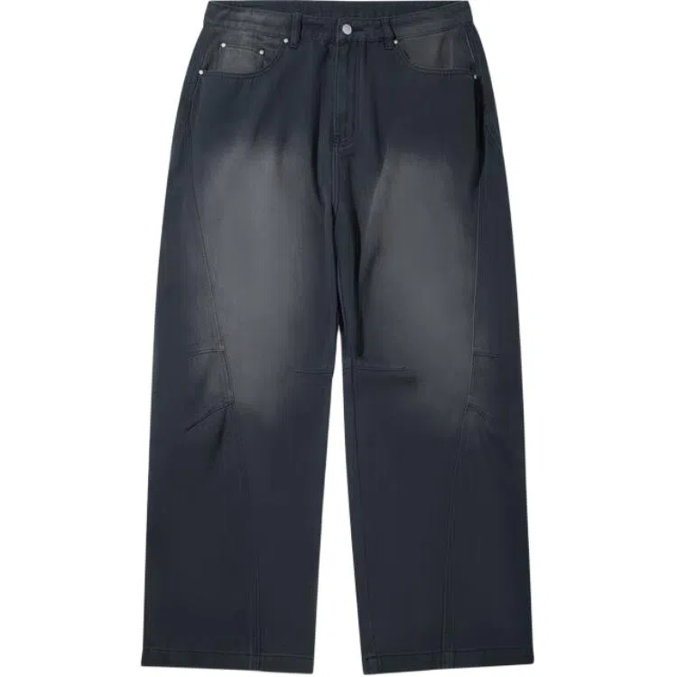 中国李宁 潮流运动简约百搭直筒休闲牛仔裤 男款