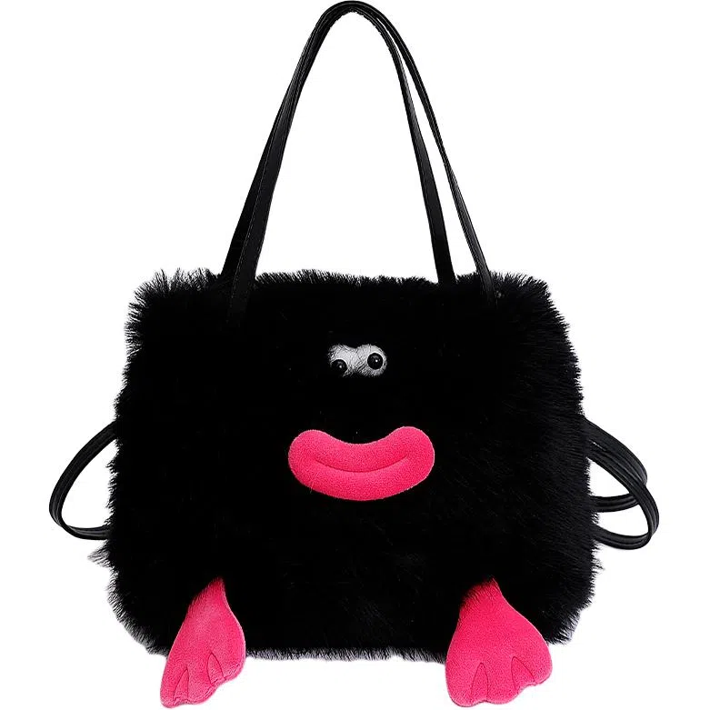 布依诺 搞怪丑萌香肠嘴可爱小众 毛绒拼涤纶 斜挎包单肩包手提包 常规 女款 多色