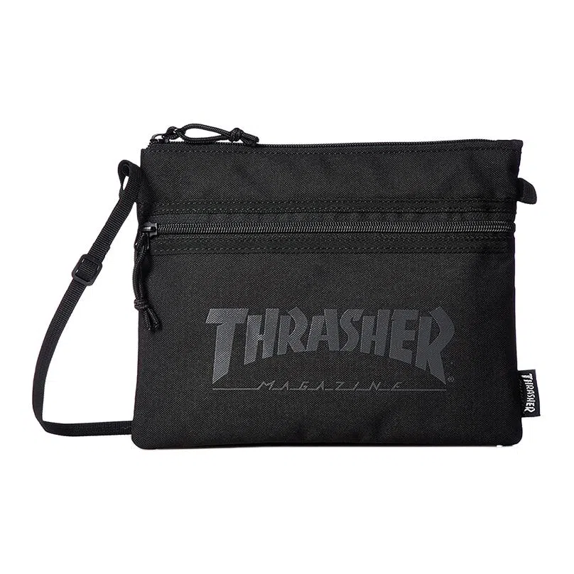 Thrasher Classic Logo Shoulder Bag Black