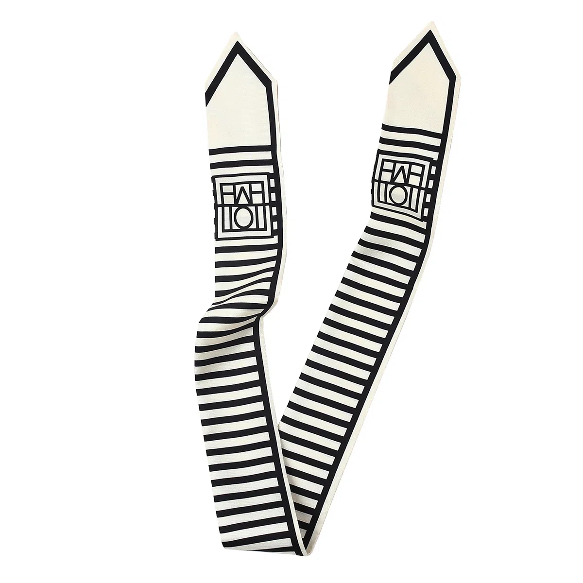 一米画纱 学院风简约百搭多功能尖角斜纹绸领巾小长条发带绑包包装饰 桑蚕丝 丝巾 女款