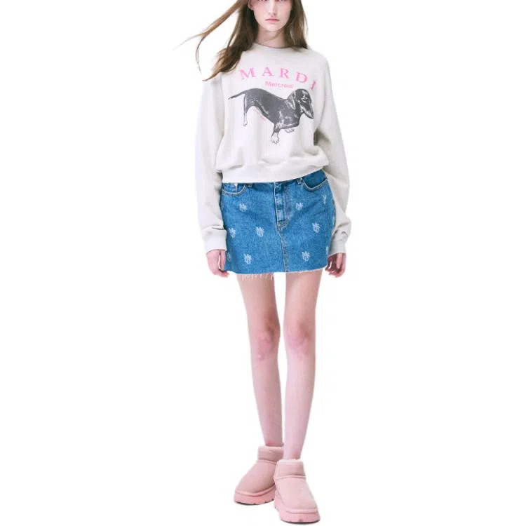 MARDI MERCREDI SWEATSHIRT RAGLAN DDANJI_OATMEAL PINK