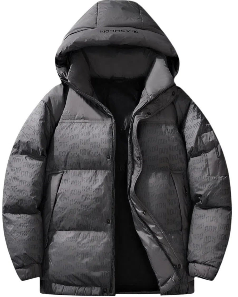 鸭鸭 鹅绒冬季保暖简约休闲时尚舒适抗寒连帽羽绒服 男款