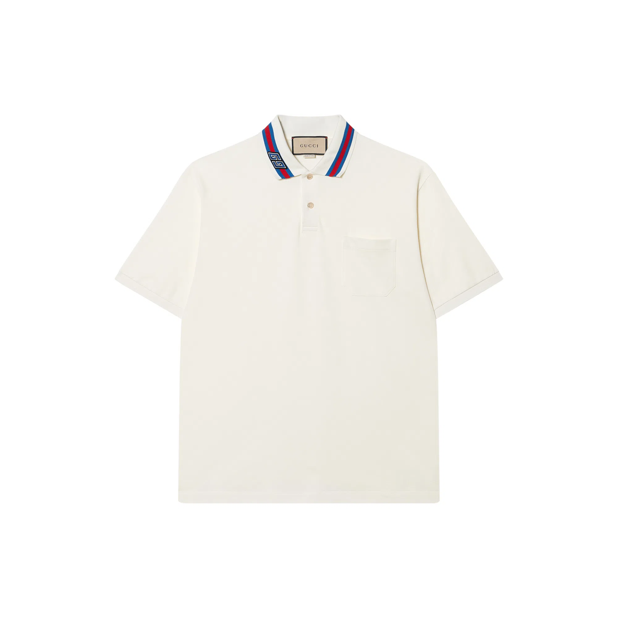 GUCCI Decorated Square Gg Pearl Cotton Polo Shirt T