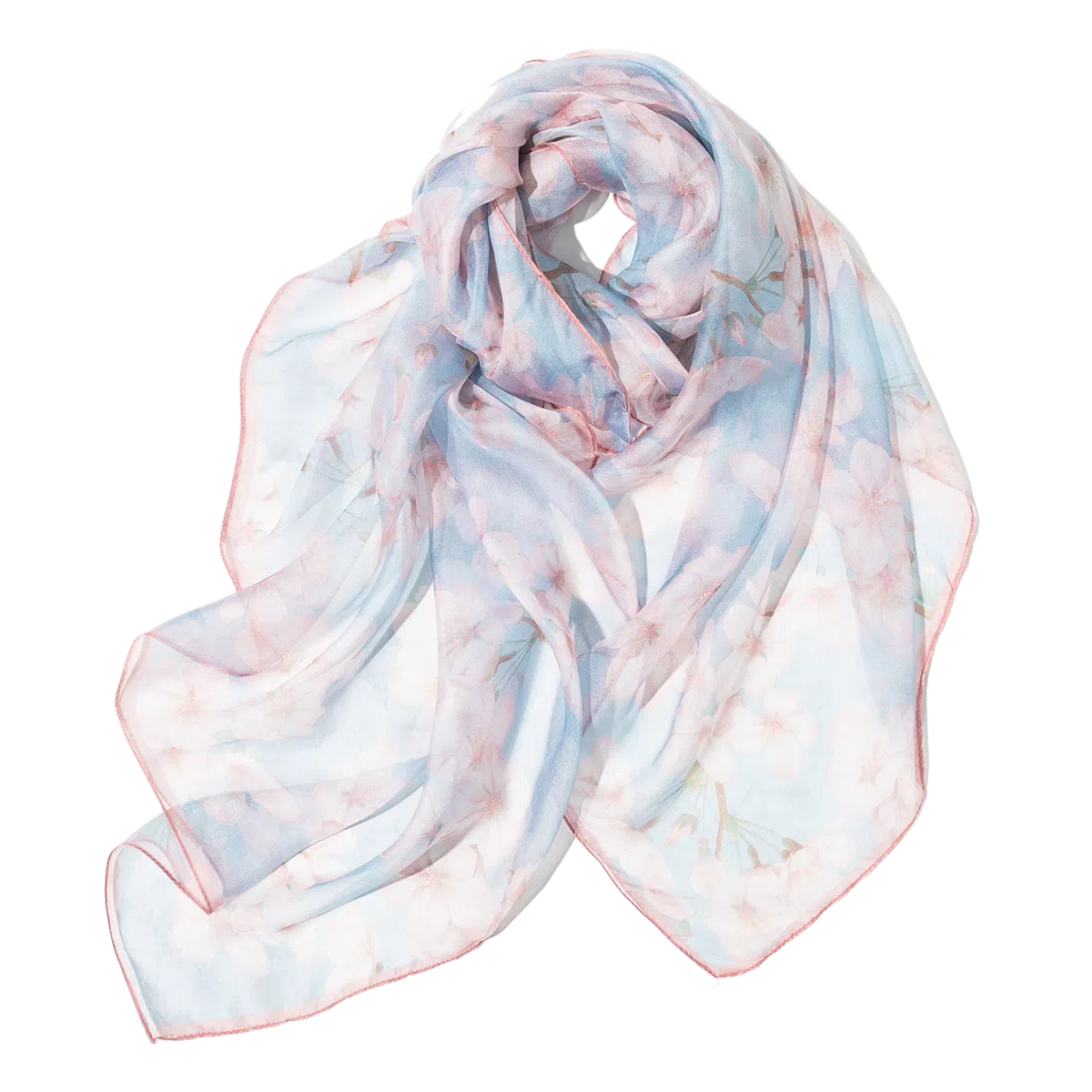 一米画纱 清新飘逸气质外搭披肩大方巾优雅亲肤外出真丝雪纺喷绘防晒 桑蚕丝 丝巾 女款