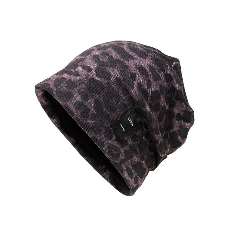 浪莎 美式个性扎染豹户外休闲 棉 绒线帽 男女同款情侣款