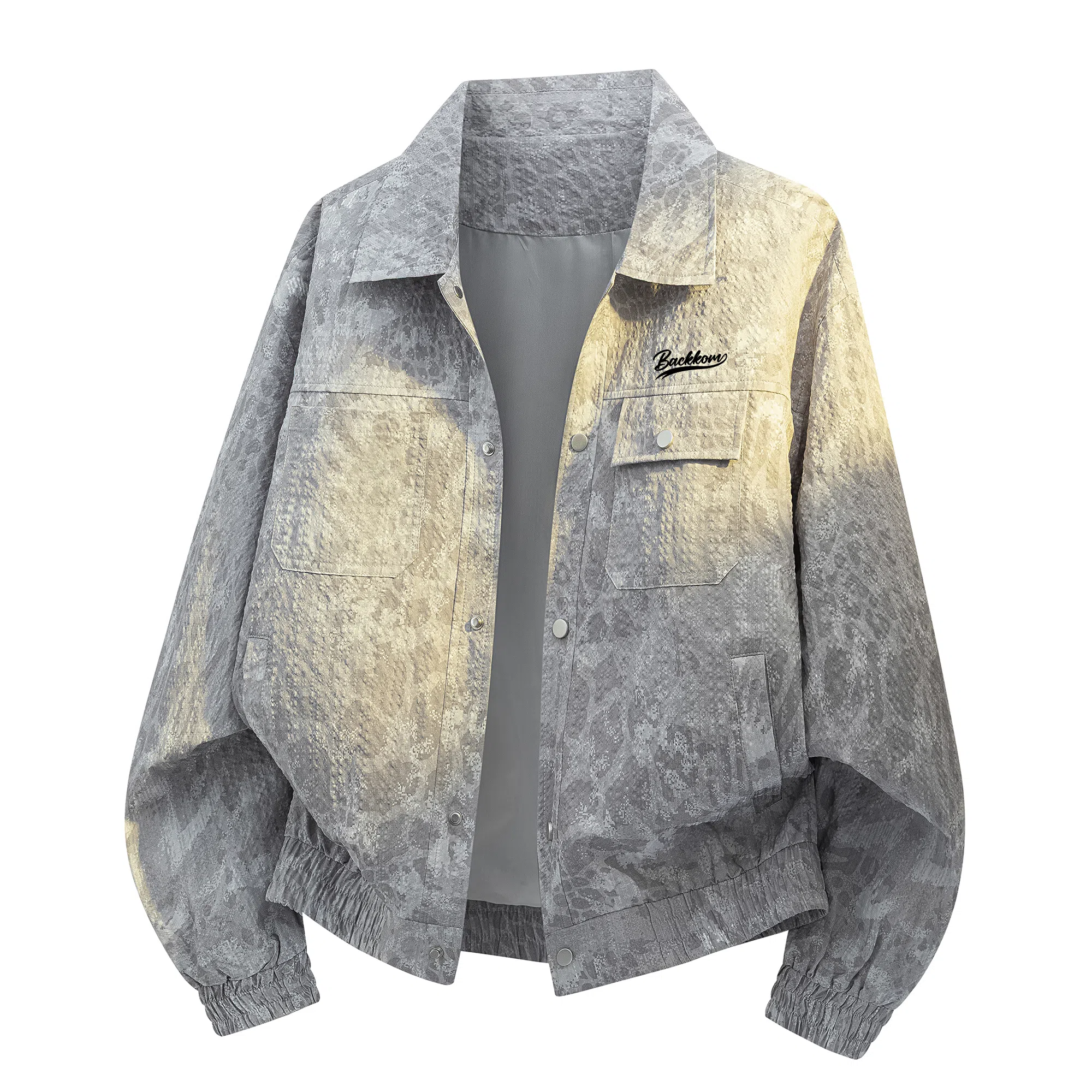 大卫贝肯 美式潮牌通勤无性别主义品牌字母印花复古高街翻领百搭宽松舒适外套夹克 男女同款