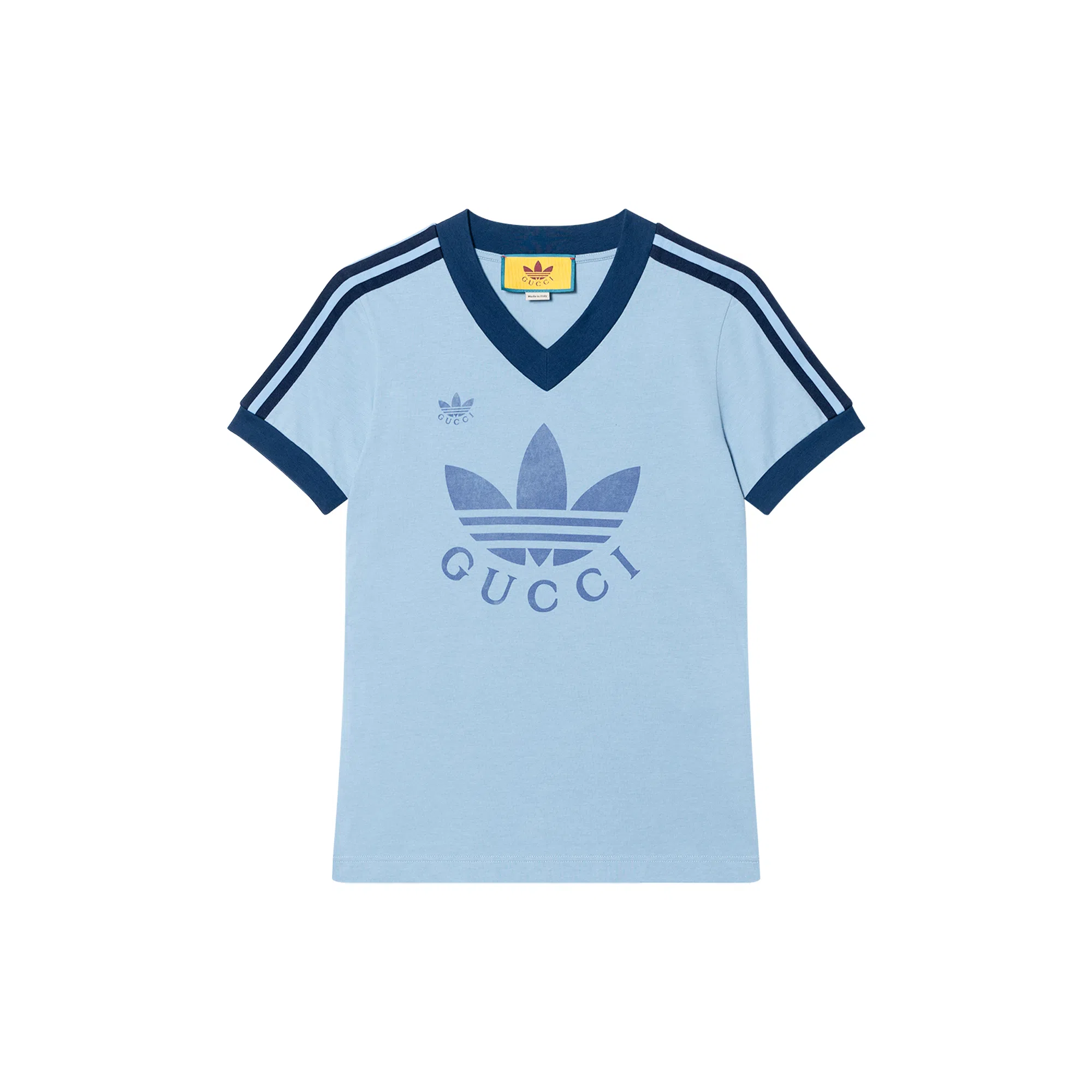 Gucci x Adidas V-Neck T-Shirt Blue