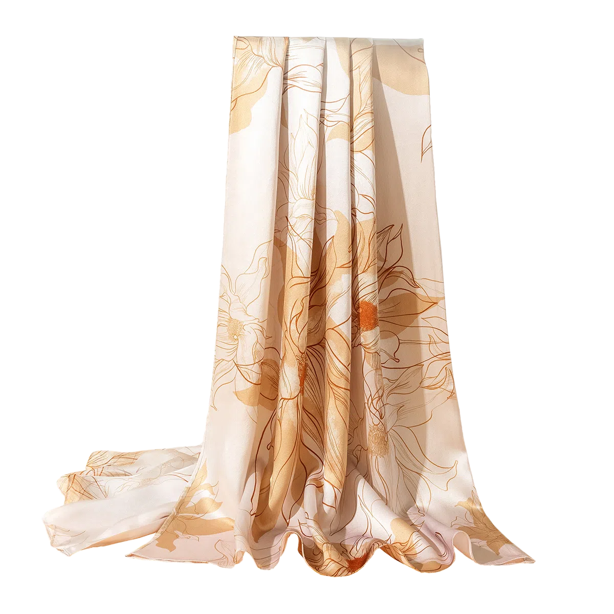 一米画纱 古典国风精致优雅迷梦迷情双层真丝高档气质长款披肩 桑蚕丝 丝巾 女款