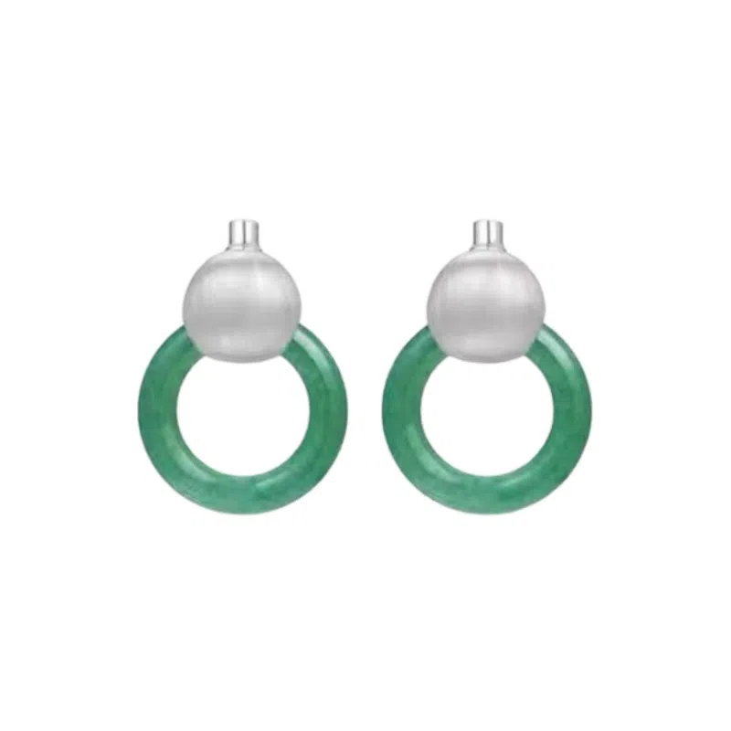 百年传琪 葫芦玉圈 玉髓 耳钉 女款