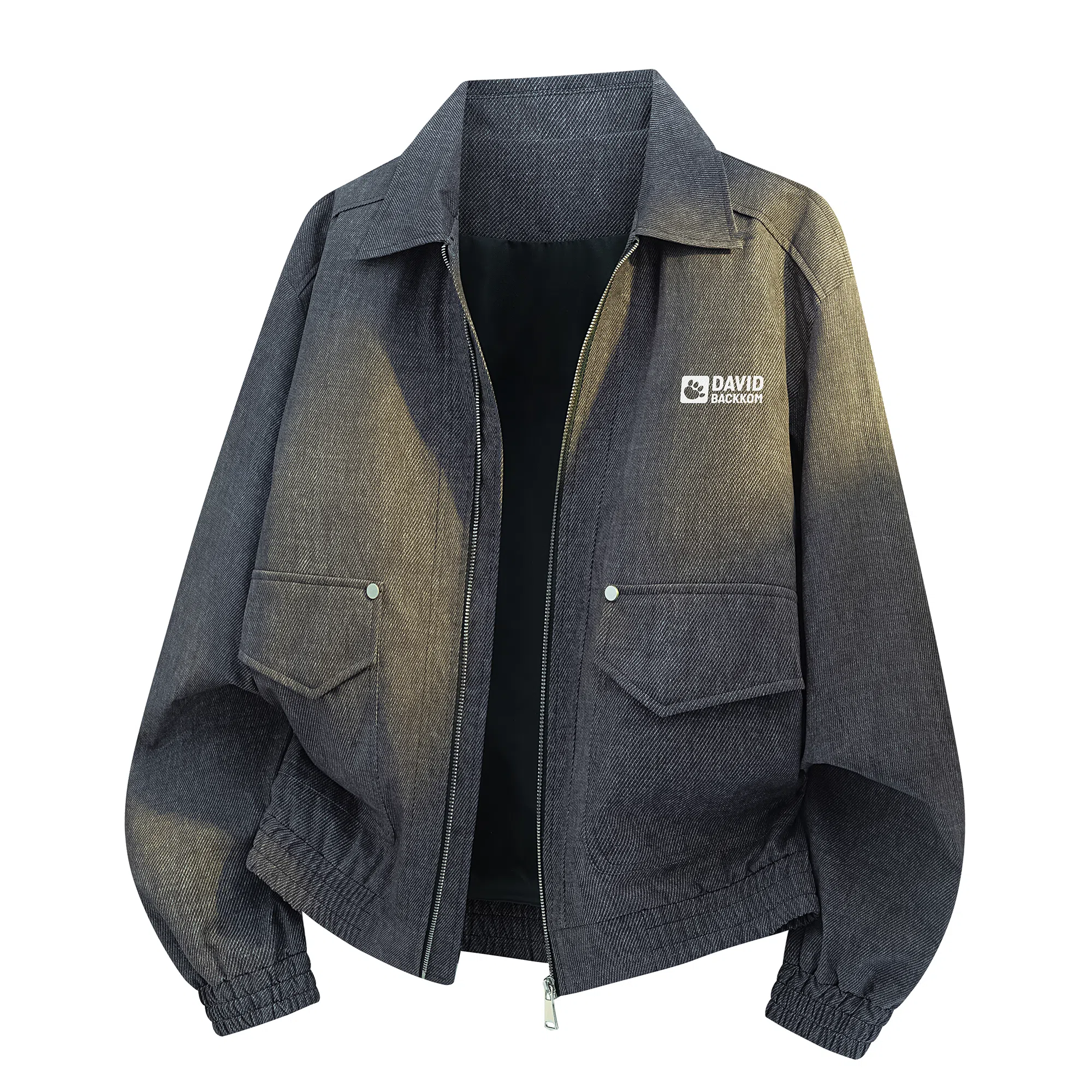 大卫贝肯 美式经典潮牌基础款翻领开衫结构设计感防风运动外套高街简约休闲夹克 男女同款