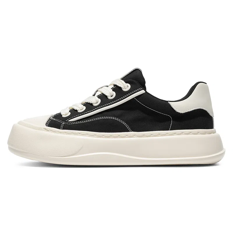 美式韩版融合的潮流学院风 透气轻便增高 低帮 帆布鞋 男款