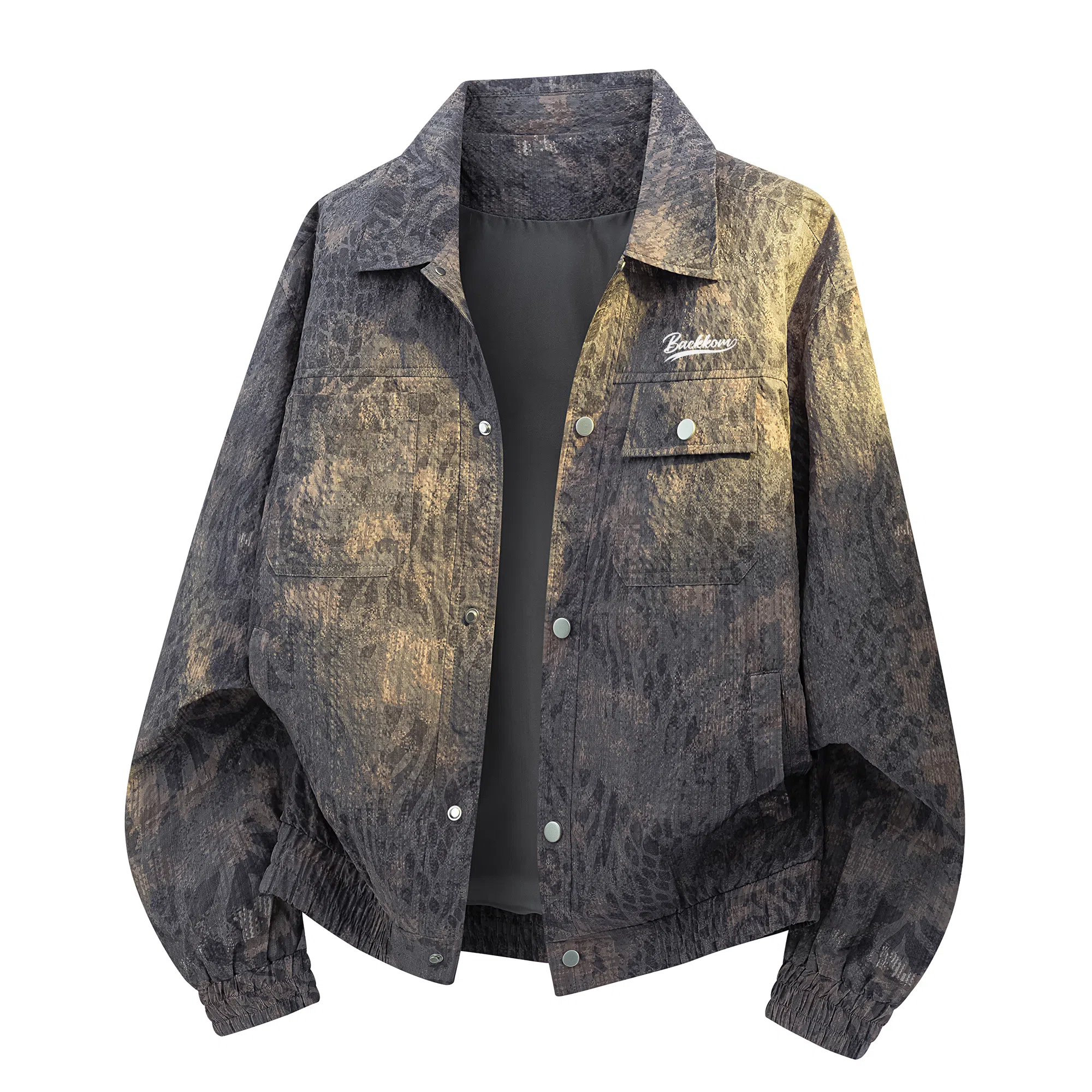 大卫贝肯 美式潮牌通勤无性别主义品牌字母印花复古高街翻领百搭宽松舒适外套夹克 男女同款