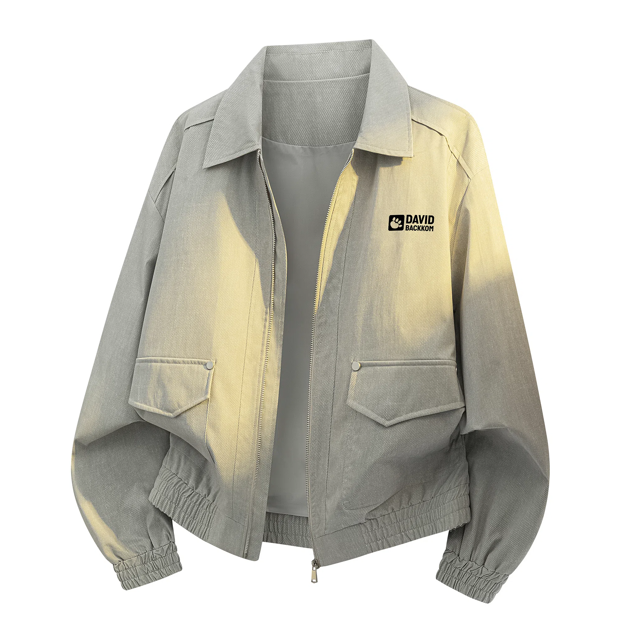 大卫贝肯 美式经典潮牌基础款翻领开衫结构设计感防风运动外套高街简约休闲夹克 男女同款