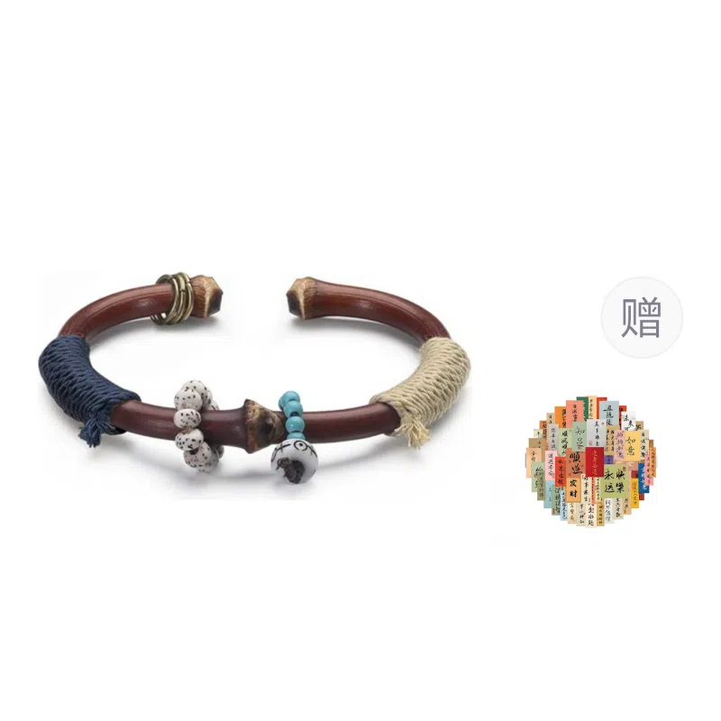 【高品质】 金师傅 在逃公主送祝福平安喜乐 新中式国潮国风招财纳福 编织红绳素圈 鸡血藤 手镯 男女同款情侣款