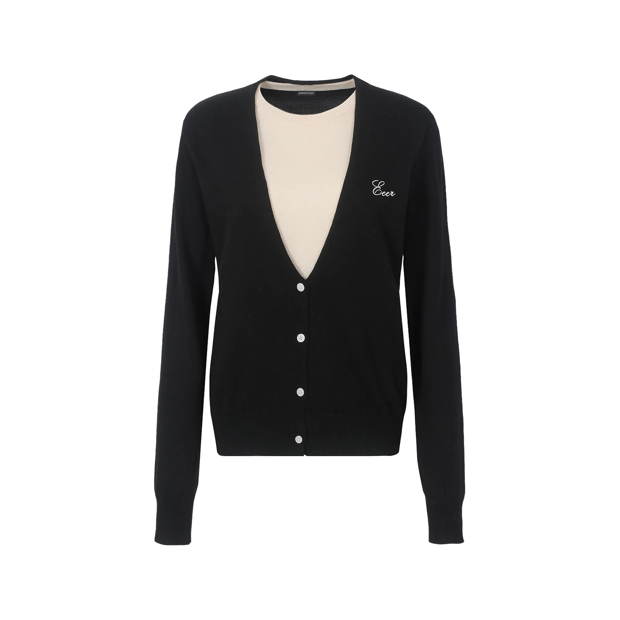 BrandName Layered Knit Cardigan